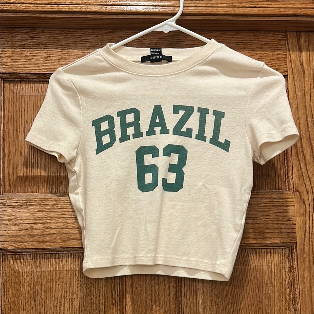 Cream Brazil 63 Crop Top